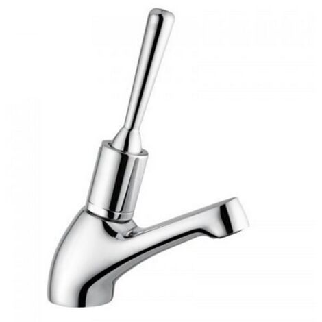 RUBINETTO LAVABO TEMPORIZZATO CON LEVA ANTISVITAMENTO Cromo