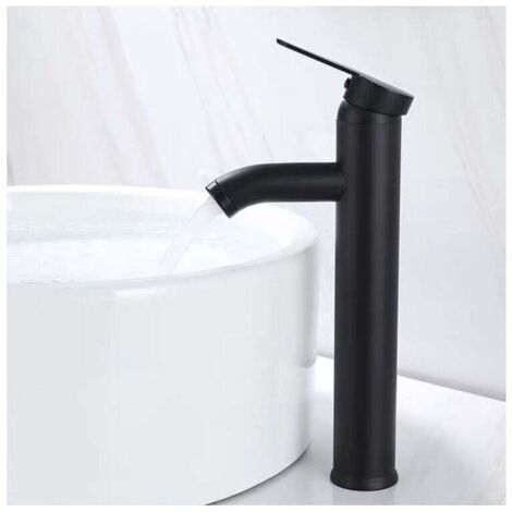 Rubinetto lavamani nero opaco - Miscelatore acqua calda/fredda per bagno