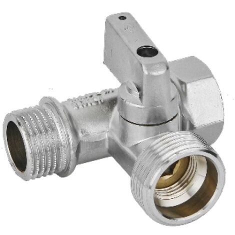 RUBINETTO LAVATRICE A SFERA A 3 VIE 1/2 x 3/4 x 1/2  - DN 8
