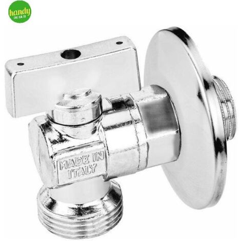 Rubinetto lavatrice a sfera mignon a leva in ottone cromato con rosone Bugatti