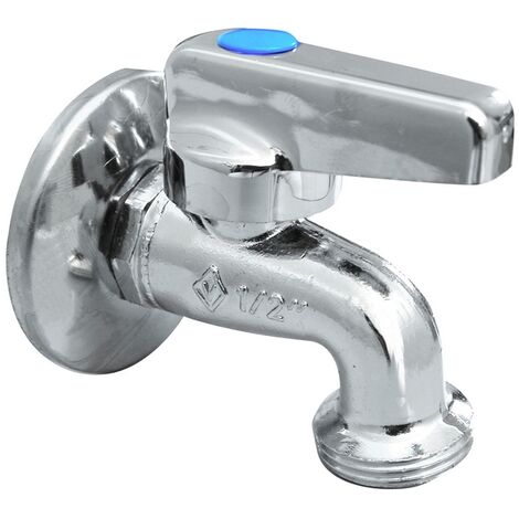 Rubinetto lavatrice cromato a sfera con rosone 1/2 x 3/4 pn 10
