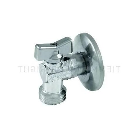 Rubinetto lavatrice m/m cromato con rosone 1/2 x 3/4 tiemme 2950003