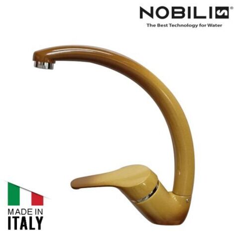 Rubinetto Lavello Cucina Vancouver Canna a P Monocomando Vari Colori - CILVANI - COLORE: TERRA DI FRANCIA