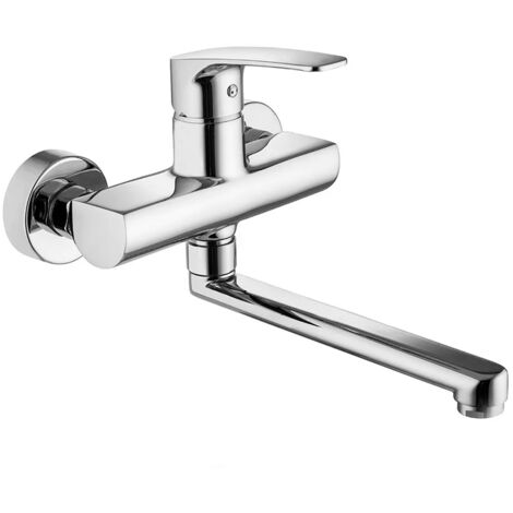 Rubinetto lavello e lavanderia Paffoni Lime a muro in ottone cromo