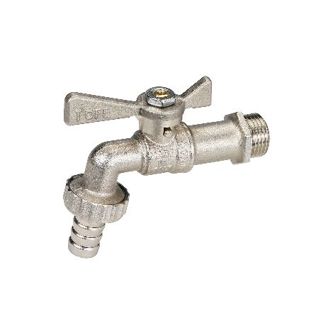Rubinetto leggero con portagomma leva ottone nichelato 3/4'  dn 14  pn 16