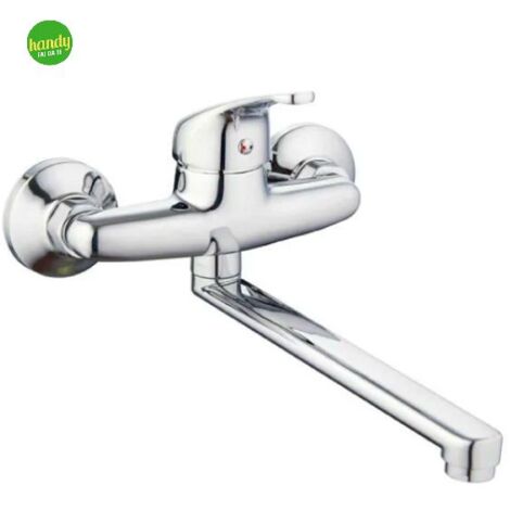 Rubinetto Miscelatore Ambra Water Monocomando Per Lavello A Parete Blu 2.0 1/2"