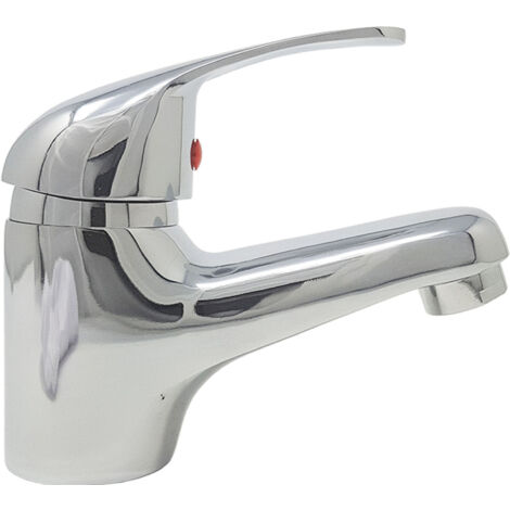 Rubinetto miscelatore bagno grigio silver cromato lavabo lavandino basic 8405