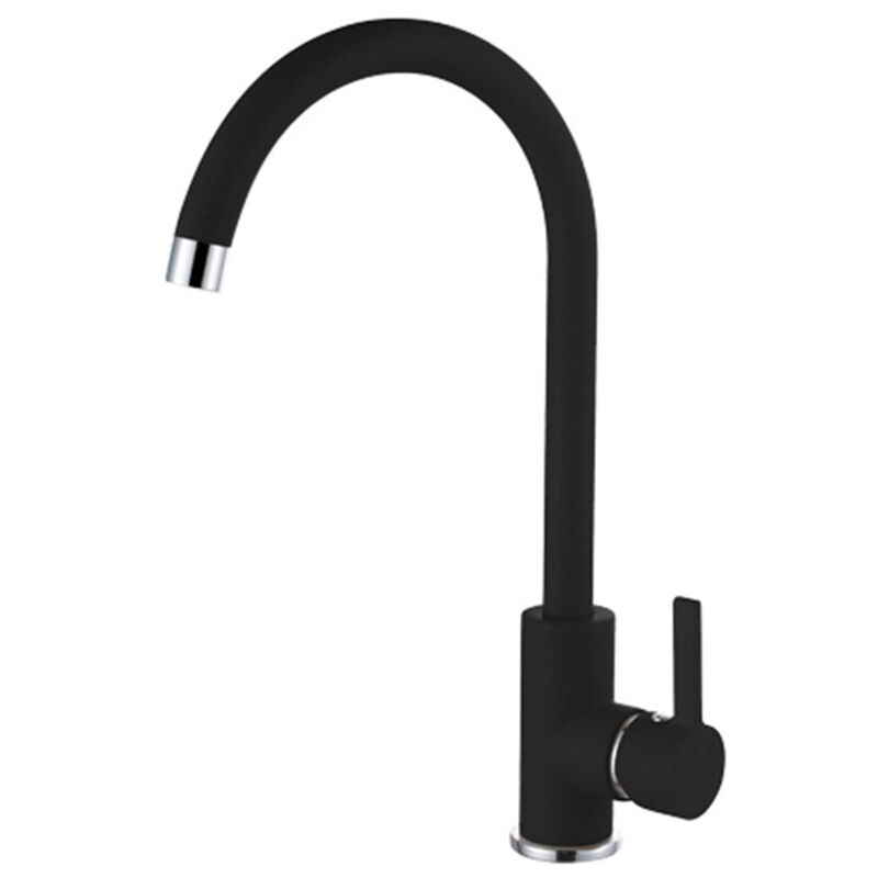 Rubinetto Miscelatore Cucina Elleci Canna Alta Monocomando Nero Ful...