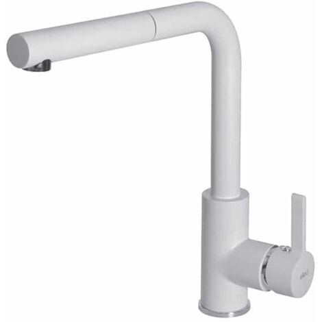 Rubinetto Miscelatore Cucina Elleci monocomando doccetta estraibile Bianco MGKC0268