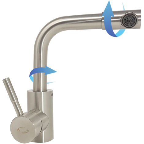 RUBINETTO MISCELATORE CUCINA LAVELLO MODERNO CANNA GIREVOLE LAVABO CASA S9005