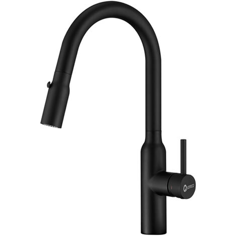 Rubinetto Miscelatore Cucina Quareco monocomando doccetta estraibile multigetto Nero QMLC07NE