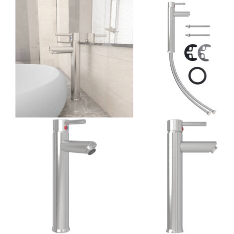 Rubinetto Miscelatore da Bagno Argento 12x30 cm - Miscelatore da bagno - Rubinetto da lavabo
