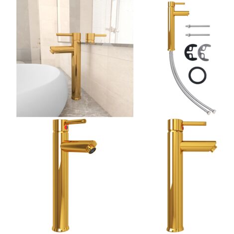 Rubinetto Miscelatore da Bagno Oro 12x30 cm - Miscelatore da bagno - Rubinetto oro