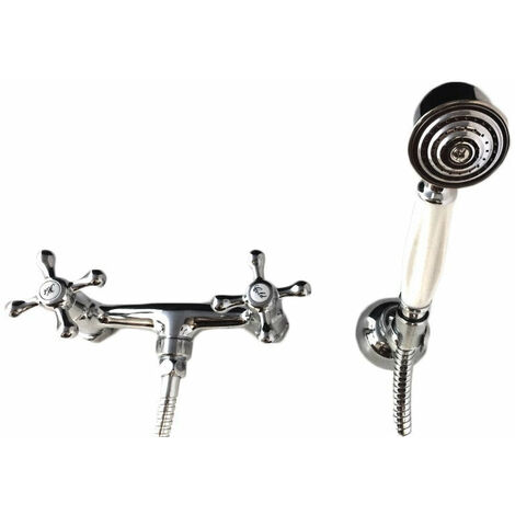Rubinetto miscelatore doccia vintage, completo stile antico