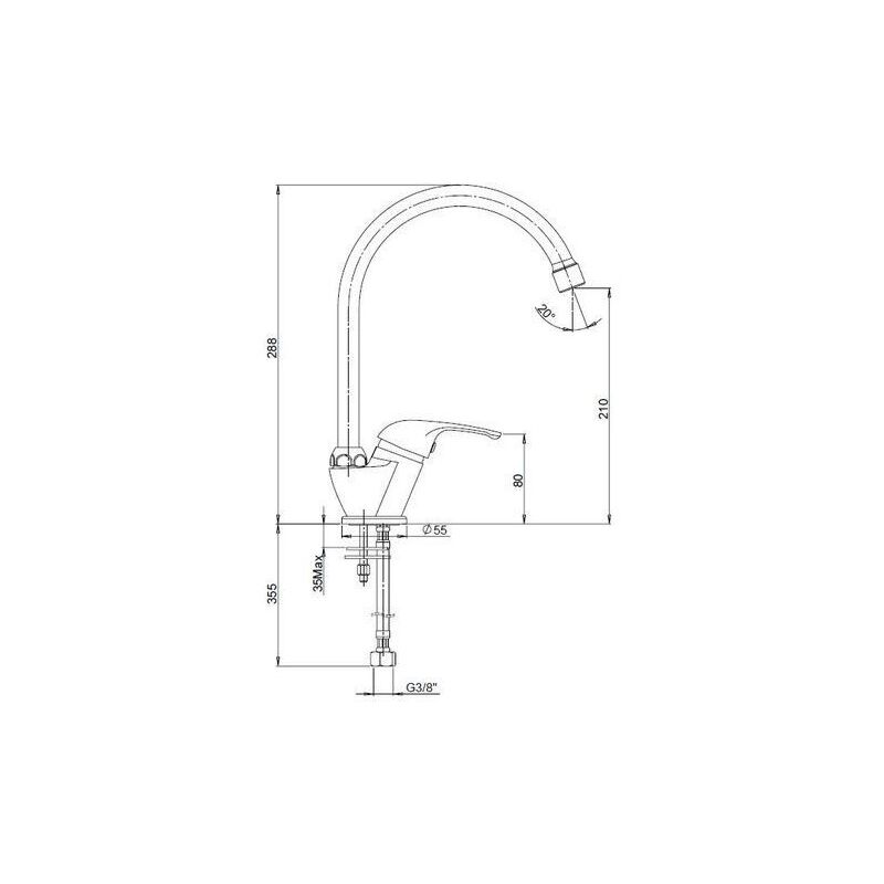 Montaggio Rubinetto Lavello Cucina.Rubinetto Miscelatore Girevole Mobile Per Lavandino Lavello Cucina Kit Montaggio 8931