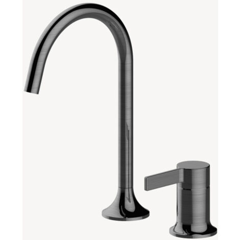Rubinetto miscelatore lavabo 2 fori da appoggio - Gunmetal