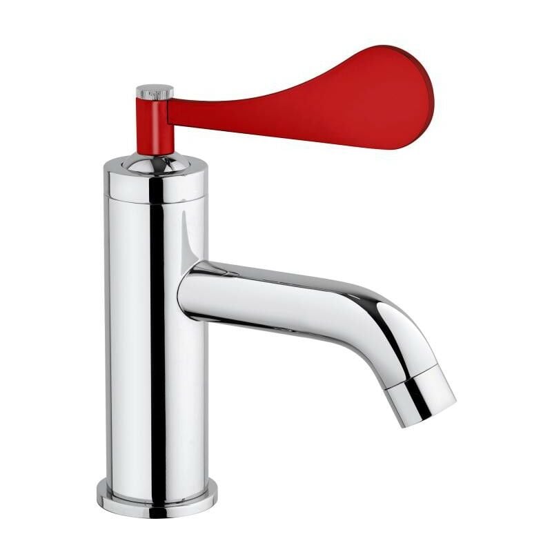 Miscelatore lavabo con leva a forma di petalo rossa Mamoli Paola&TheBathroom 494300000C01 Senza piletta di scarico - Rossa