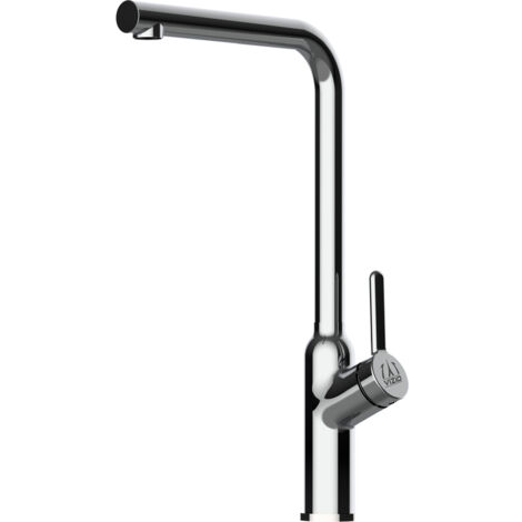 Rubinetto Miscelatore Lavello Cucina Monocomando Serie BOD con canna a L girevole a 360° Cromato