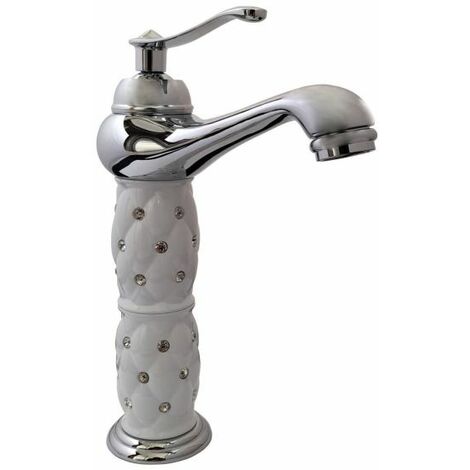 Rubinetto Miscelatore monocomando bagno lavabo lavello con strass 52156