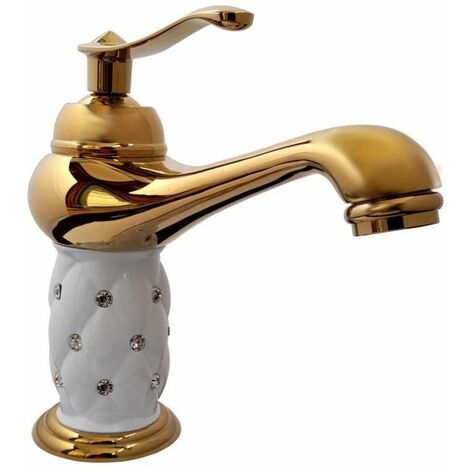 Rubinetto Miscelatore monocomando bagno lavabo lavello  oro 52149