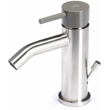 Rubinetto Miscelatore Monocomando Bidet in Acciaio Inox Maniglia Antracite
