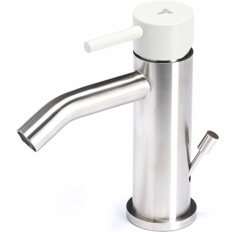 Rubinetto Miscelatore Monocomando Bidet in Acciaio Inox Maniglia Perla