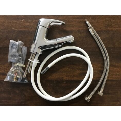 RUBINETTO MISCELATORE MONOCOMANDO BORDO LAVABO OTTONE CROMO - BOCCHI