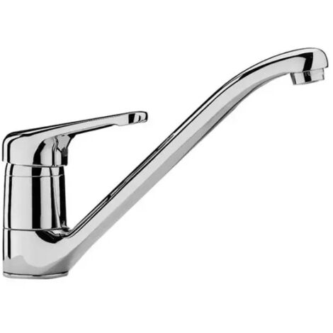 Rubinetto miscelatore monocomando cromato per lavello canna bassa snodata serie nettuno 3/8" PAFFONI