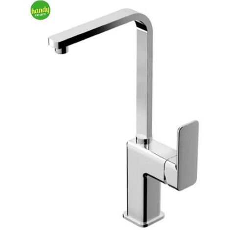 Rubinetto miscelatore monocomando cromato per lavello con canna alta quadra serie tono 3/8" EURORAMA