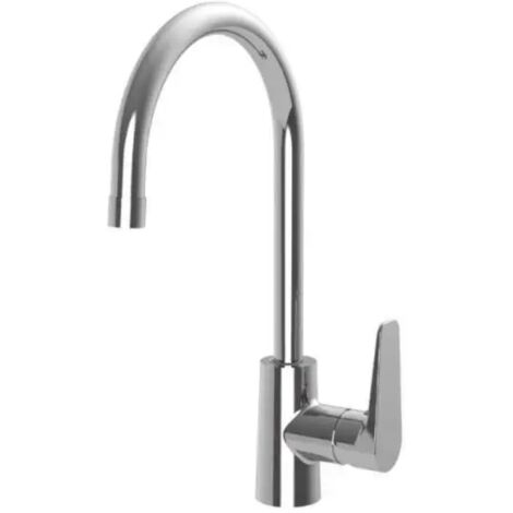 Rubinetto miscelatore monocomando cromato per lavello con canna alta tonda serie orange 3/8" PAFFONI