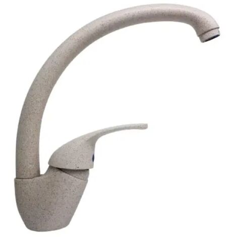 Rubinetto miscelatore monocomando granito beige per lavello con canna alta snodata fusa serie kappa granito beige  3/8" EURORAMA