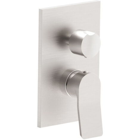 RUBINETTO MISCELATORE MONOCOMANDO INCASSO DOCCIA STEEL LOOKING 2 USCITE CON DEVIATORE MECCANICO SERI - 1/2 - STEEL LOOKING  - PAF