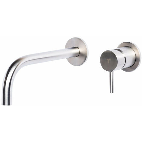 Rubinetto Miscelatore Monocomando Lavabo ad Incasso in Acciaio Inox Satinato Nilo