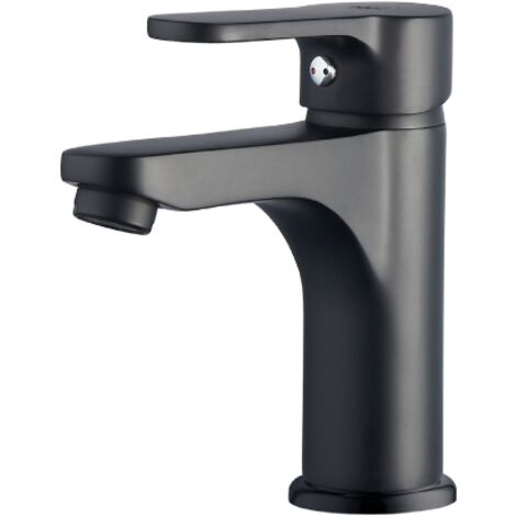 Rubinetto miscelatore monocomando lavabo lavandino moderno nero opaco serie paco