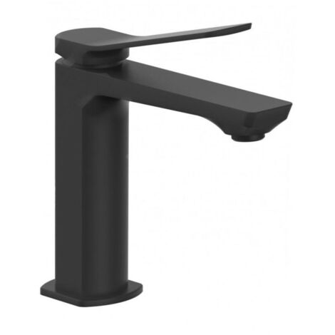 RUBINETTO MISCELATORE MONOCOMANDO NERO OPACO PER LAVABO SERIE TILT - 3/8 - SENZA PILETTA - NERO OPACO  - PAF