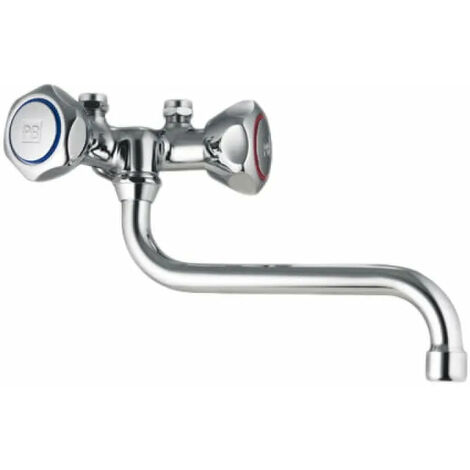 Rubinetto miscelatore monoforo cromato a parete con attacco scaldino 3/8" PORTA E BINI