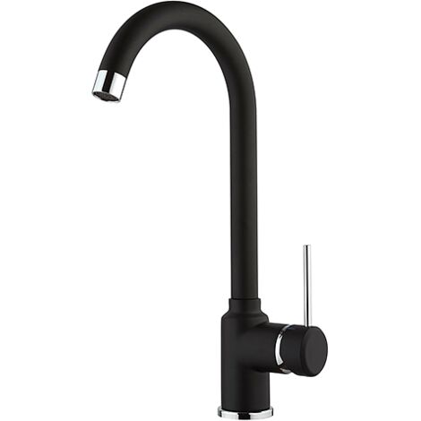 Rubinetto Miscelatore monoforo per lavello cucina Piralla serie Lione con canna alta orientabile 0LIYO104A21 nero opaco