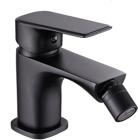 Rubinetto Miscelatore Nero opaco per bidet bagno completo di accessori X001-4-B