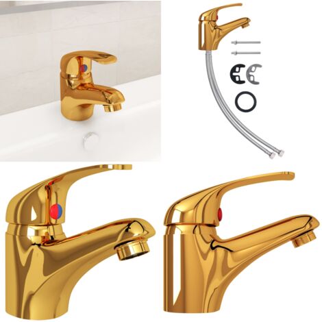 Rubinetto Miscelatore Oro 13x10 cm - Rubinetto da lavandino - Rubinetto oro