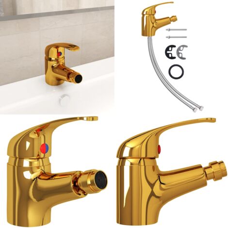 Rubinetto Miscelatore per Bidè Oro 13x12 cm - Miscelatore per bidè - Rubinetto oro