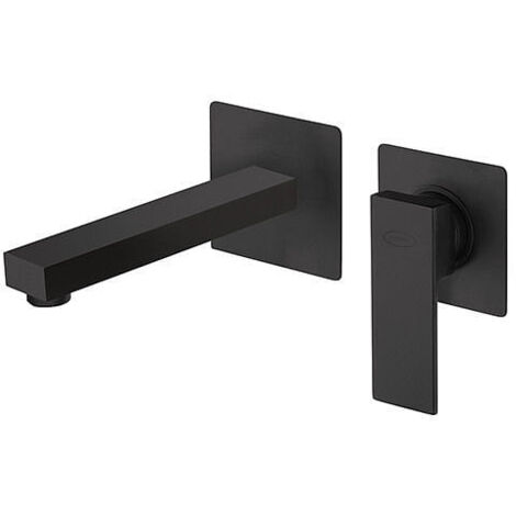 Rubinetto Miscelatore per lavabo a parete serie Twinkle YO Jacuzzi senza scarico 0TWYO497JA00 nero opaco