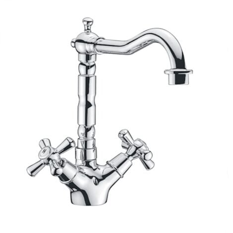 RUBINETTERIE ASSOCIATE Rubinetto miscelatore per lavandino lavello sofia in ottone canna alta cromato