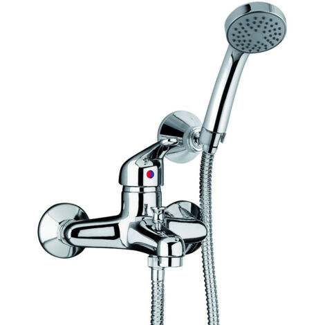 Rubinetto miscelatore vasca con soffione doccia orientabile paini creta 100 42cr105, duplex