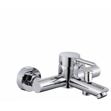 RUBINETTO MISCELATORE VASCA DA BAGNO ACCIAIO INOX ATTACCO DOCCIA RAY 87390