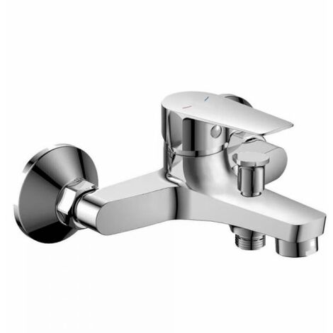 RUBINETTO MISCELATORE VASCA DA BAGNO OTTONE CROMATO ATTACCO DOCCIA CUBE 87119