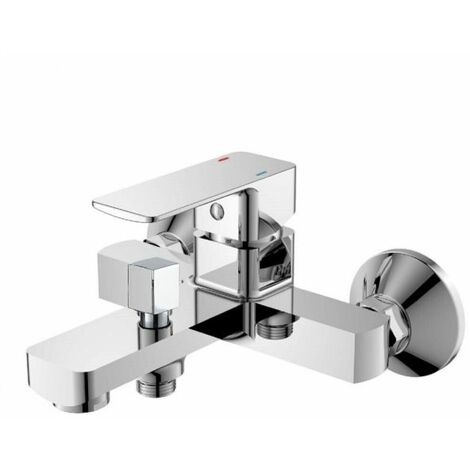 RUBINETTO MISCELATORE VASCA DA BAGNO OTTONE CROMATO ATTACCO DOCCIA SHAPE 87116