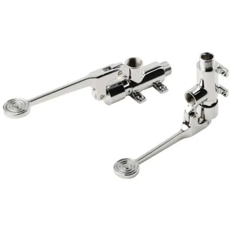 Rubinetto monoacqua cromato temporizzato installazione a pavimento o a parete con pedale 1/2"