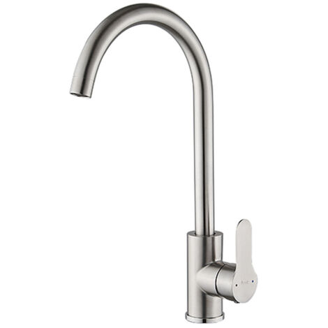 Rubinetto Monocomando Fontastock Grigio Acciaio inossidabile Ceramica Lega di Zinco Forma a C
