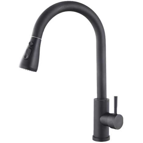 Rubinetto Monocomando Fontastock Nero Acciaio inossidabile Ceramica Forma a C