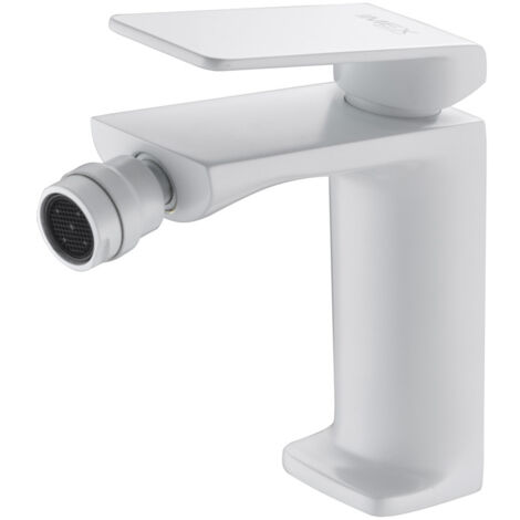 Rubinetto monocomando per bidet per acqua calda e fredda, rubinetti da bagno classici, miscelatore monocomando per bidet colore bianco opaco
